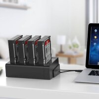 Orico Hard Drive Dock Clone 2.5 / 3.5 inch 4 Bay USB3.0 eine mobile Basis für das Kopieren von Festplatten Schwarz