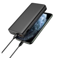 VEGER Power Bank T100 - 20 000mAh LCD Quick Charge PD 65W auch geeignet für Laptops Schwarz (W2032C-100)