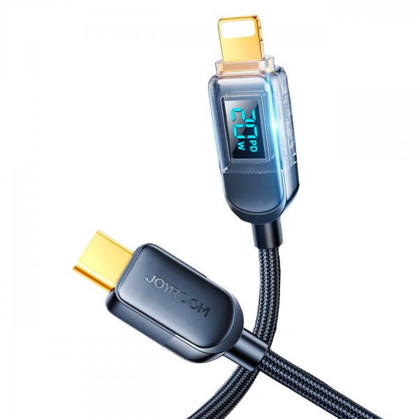 Joyroom USB C - iPhone 20W Kabel mit Ladeleistungsanzeige 1,2 m schwarz (S-CL020A4)