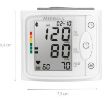 Medisana BW 320 Handgelenk-Blutdruckmessgerät, präzise Blutdruck und Pulsmessung mit Speicherfunktion, Ampel-Skala