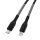 FORCELL Carbon Ladekabel Typ C zu iPhone-Anschluss Power Delivery PD27W CB-01C Schwarz 1 Meter