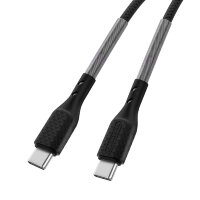 FORCELL Carbon Ladekabel Typ C auf Typ C 3.0 QC Power Delivery PD 60W CB-02C Schwarz 1 Meter