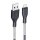 FORCELL Carbon Ladekabel USB A zu iPhone-Anschluss 8-polig 2,4A CB-01A Schwarz 1 Meter