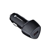 FORCELL KFZ-Ladegerät Autoladegerät CARBON USB QC 3.0 18W CC50-1A Schwarz (Total 18W)