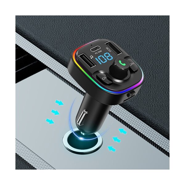 KFZ Bluetooth FM-Transmitter, Autoradio, MP3-Player, USB-Ladegerät 20W