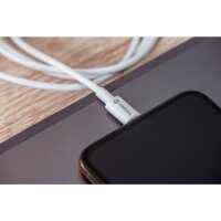 FORCELL Kabel Typ C zu iPhone-Anschluss 8-polig MFi 3A/9V 30W (Max) C901 1m weiß