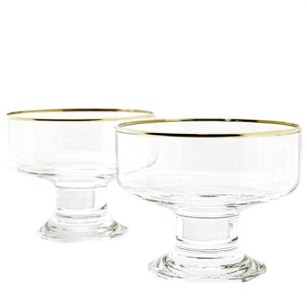 Pasabahce 41016 – 6er Set Becher aus Glas Iceville für EIS, Salat, Dessert, Beilage Transparent Gold