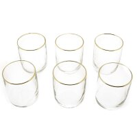 6er Set Pasabahce Iconic Wassergläser Golden Touch Wasser-Gläser Ikonisches Hi-Ball Glas 280cc Gold