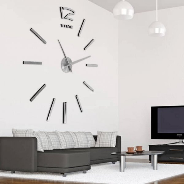Moderne und Minimalistische DIY Quarz Wanduhr ohne Rahmen Ziffern zum Aufkleben Wanddekoration für Küche, Büro, Schlafzimmer und Wohnzimmer
