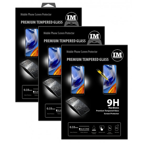 3X Schutz Glas 9H Tempered Glass Display Schutz Folie Screen Protector kompatibel mit Motorola Moto E22 / E22i