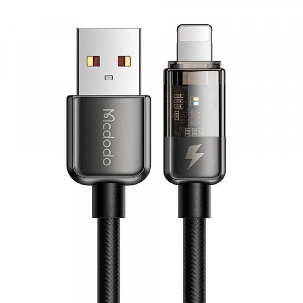 CA-3140 Anti-Bruch Smartphone-Kabel USB zu IOS Schnell Ladegerät, 3A, 1,2m schwarz