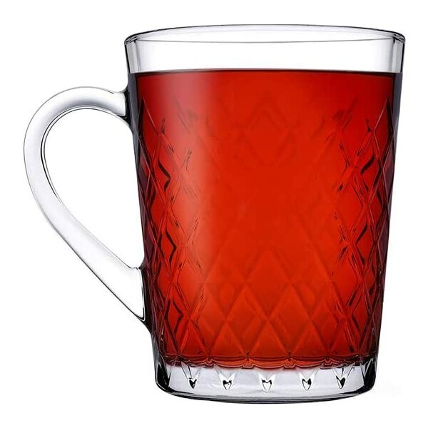 2er Set Pasabahce Ruby Becher mit Henkel Teegläser Wassergläser aus Glas transparent