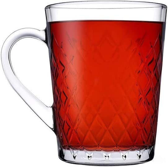 2er Set Pasabahce Ruby Becher mit Henkel Teegläser Wassergläser aus Glas transparent