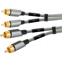 Audio Cinch Kabel 1,0m, 2x Cinch Stecker > 2x Cinch...