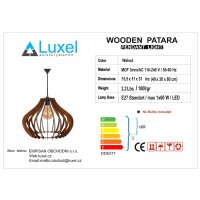 Luxel Avize Patara AV17 Pendelleuchte Deckenleuchte E27 Innenraumleuchte Deckenlampe Pendellampe Walnuss