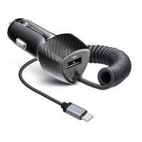 FORCELL Carbon USB KFZ-Ladegerät QC 3.0 18W + Kabel...
