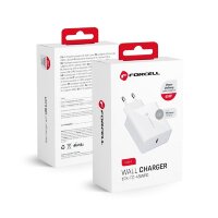 Forcell NETZ-Ladegerät mit USB Typ C - 3A 45W Anschluss mit PD und Quick Charge 4.0 Ladefunktion Weiß