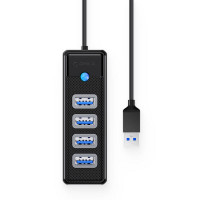 Orico PW4U-U3-015-BK-EP Hub Adapter USB auf 4x USB 3.0, 5...