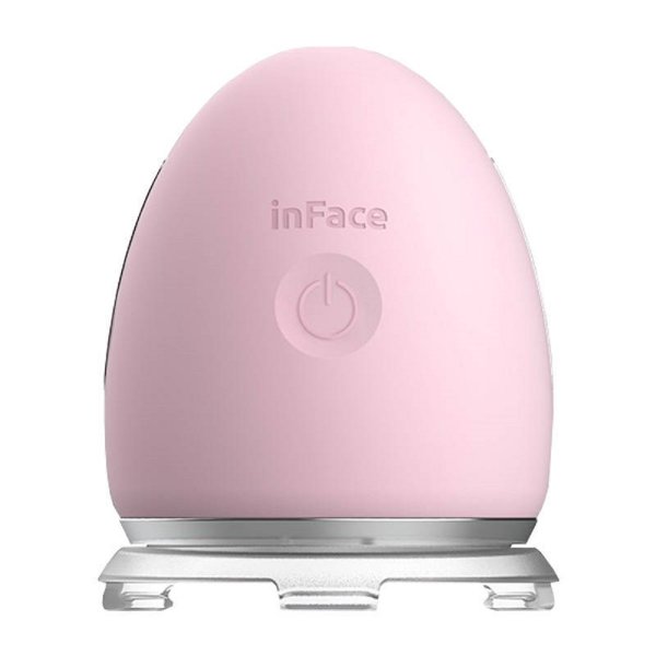 InFace CF-03D Ionen-Gesichtsreinigungsgerät Ei, Ionen, blaues und rotes Licht und Thermotherapie Rosa