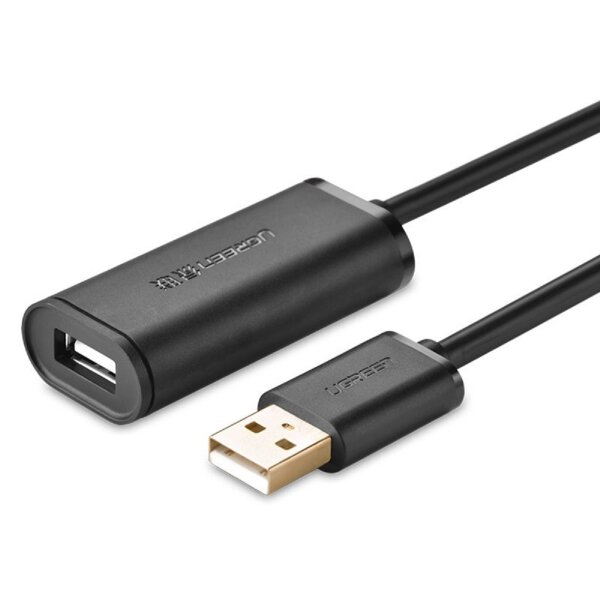 Ugreen Active Kabel USB 2.0 Verlängerungskabel 480 Mbps 10m Schwarz (US121 10321)