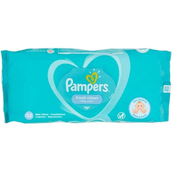 Pampers 81688043 Fresh Clean Baby Feuchttücher, ausgewogenes Feuchtigkeitsgehalt, natürlicher pH-Wert Weiß