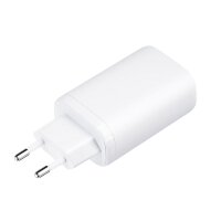 Forcell Reiseladegerät GaN 65W mit 2x USB Typ C Buchse, 1x USB A - 3A mit PD und Quick Charge 4.0 Funktion