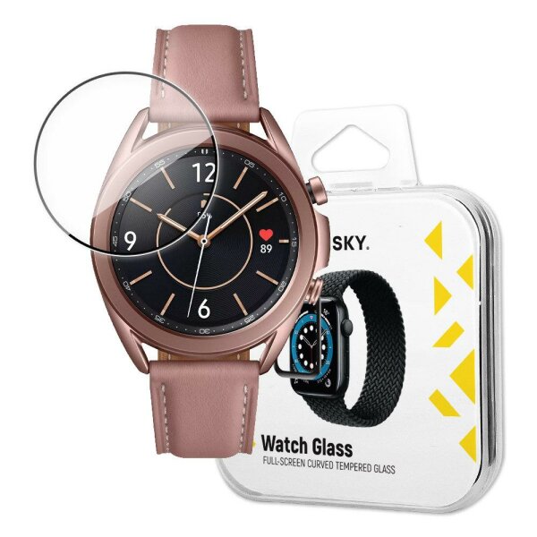 Wozinsky Schutzglas Full Glue kompatibel mit Samsung Galaxy Watch 3 41mm Schwarz