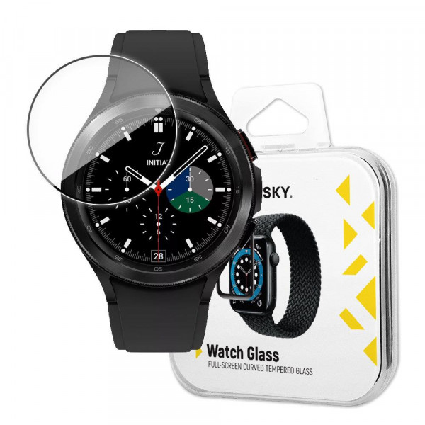 Wozinsky Schutzglas Full Glue kompatibel mit Samsung Galaxy Watch 4/5 (44mm) Schwarz