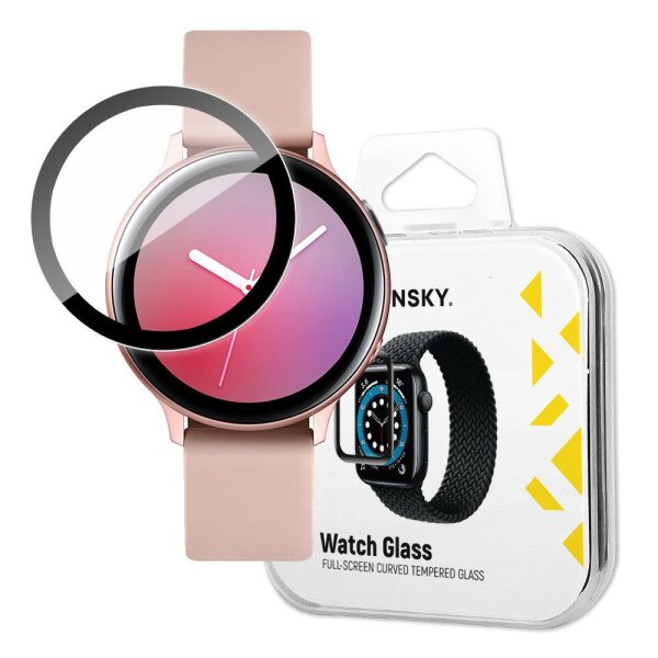 Wozinsky Schutzglas Full Glue kompatibel mit Samsung Galaxy Watch Active 2 (44mm) Schwarz