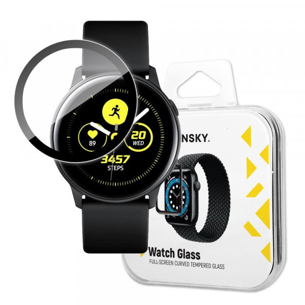 Wozinsky Schutzglas Full Glue kompatibel mit Samsung Galaxy Watch Active Schwarz