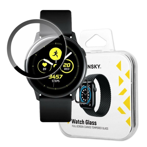 Wozinsky Schutzglas Full Glue kompatibel mit Samsung Galaxy Watch Fit 2 Schwarz