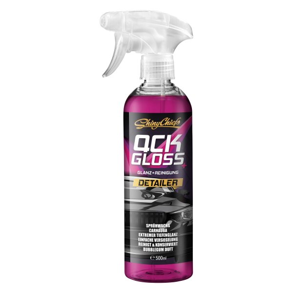 ShinyChiefs QCKGLOSS+ SPRÜHWACHS Schnelle KFZ Glanz-Reinigung mit Carnauba Wachs 500ml