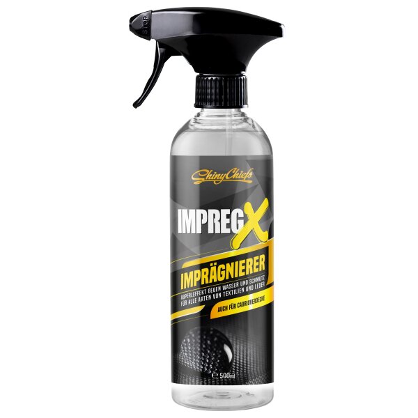 ShinyChiefs IMPREG X - IMPRÄGNIERER Wasserabweisendes Textil- und Leder Imprägnierspray mit Nanoprotec-Formel 500ml