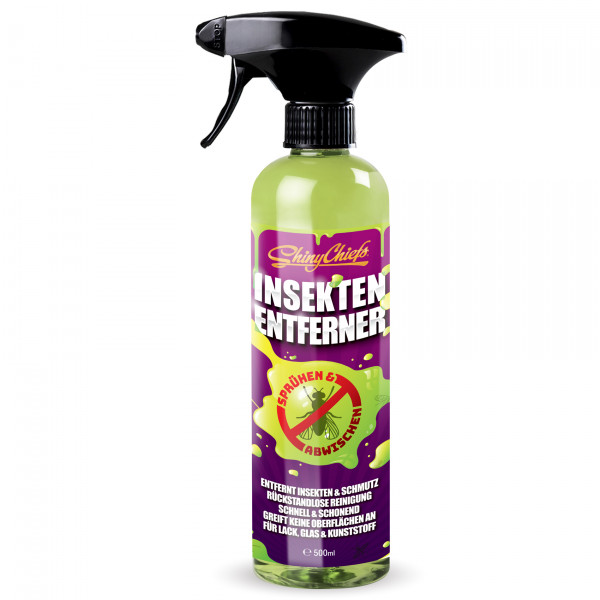 ShinyChiefs INSEKTENENTFERNER - Auto Insektenreiniger mit extremer Reinigungskraft und gutem Kriechvermögen - Insektenlöser für Scheiben und weitere Oberflächen, auch ideal für die Vorwäsche, 500ml