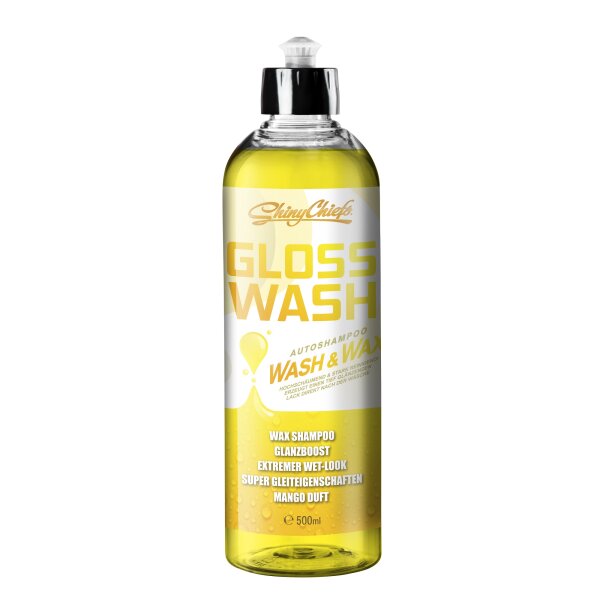 ShinyChiefs GLOSSWASH MANGO - WASH & WAX Mildes Autoshampoo mit Glanzverstärker für den "Just-Waxed-Look" 500ml