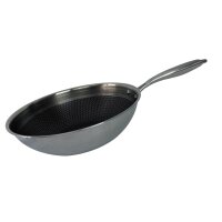 Wok Pfanne Edelstahl Wabenstruktur Ø32cm Induktion Anti Haft Kratzfest