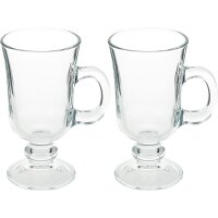 Pasabahce Irish 2er Set Kaffeeglas mit Henkel, Tee, Latte...