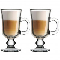 Pasabahce Irish 2er Set Kaffeeglas mit Henkel, Tee, Latte...