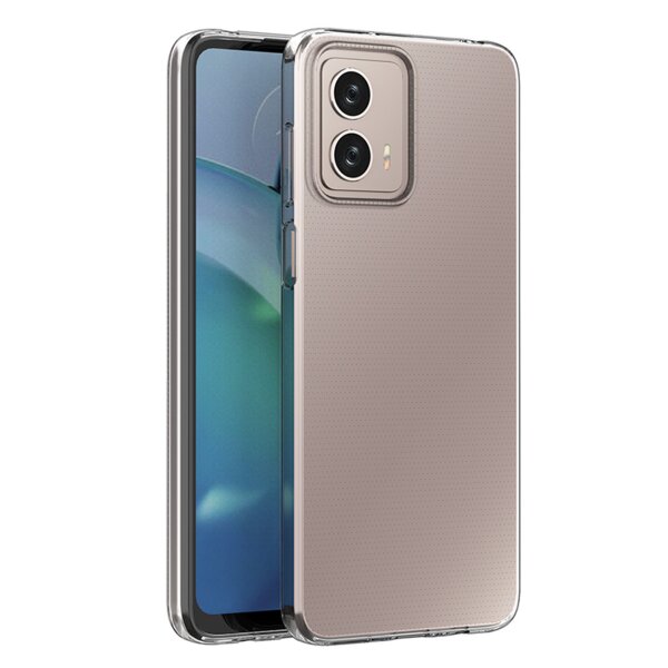 Silikon Hülle Basic kompatibel mit MOTOROLA MOTO G53 Case TPU Soft Handy Cover Schutz Transparent