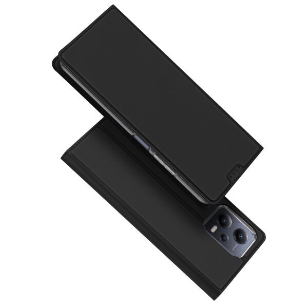 Skin Pro Hülle kompatibel mit Xiaomi Redmi Note 12 Pro Plus Flip Cover Card Wallet Stand schwarz