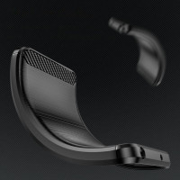 Carbon Case kompatibel mit Samsung Galaxy A24 4G flexible Silikon Carbon Hülle schwarz