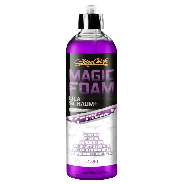 MAGIC FOAM LILA SCHAUM - farbiges Autoshampoo zur intensiven Vorwäsche - Foam Cleaner Auto mit starker Reinigungskraft - lackschonender Schaumreiniger, pH-neutral mit tollem Duft, 500ml