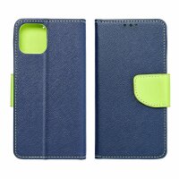 Buch Tasche "Fancy" kompatibel mit SAMSUNG GALAXY A34 5G Handy Hülle Brieftasche mit Standfunktion, Kartenfach Blau-Grün