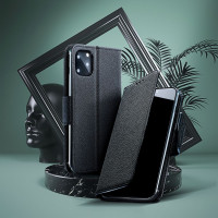 Fancy Hülle kompatibel mit Huawei Nova Y70 Handy Hülle Brieftasche mit Standfunktion, Kartenfach Schwarz