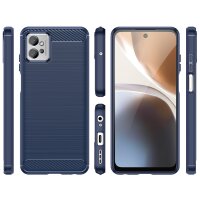 Carbon Case kompatibel mit Motorola Moto G32 flexible...