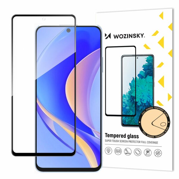 5D Full Glue Tempered Glass kompatibel mit Huawei Nova Y90 Vollbild mit Rahmen Schutzglas schwarz