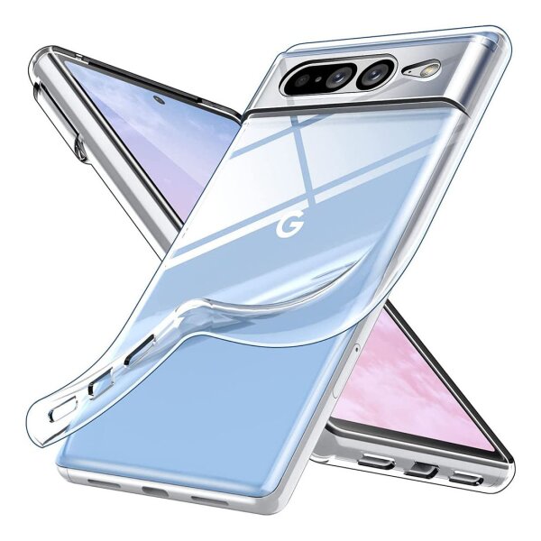 Silikon Hülle Basic kompatibel mit Google Pixel 8 Case TPU Soft Handy Cover Schutz Transparent