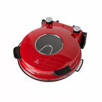 Schäfer Pizzamaker 32cm mit Zubehör Express Pizzaofen 1200W Keramiksteinplatte 360-400ºC (rot)