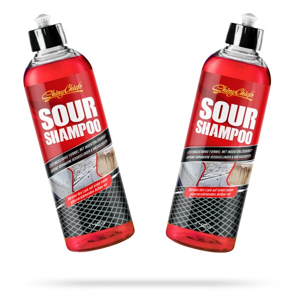 2er Pack ShinyChiefs Sour Shampoo 500ml Insektenlösekraft entfernt Wachsschichten & Versiegelungen