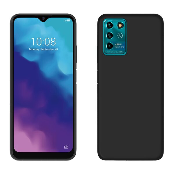 Silikon Hülle Basic kompatibel mit ZTE Blade Axon 40 Lite Case TPU Soft Handy Cover Schutz in Schwarz